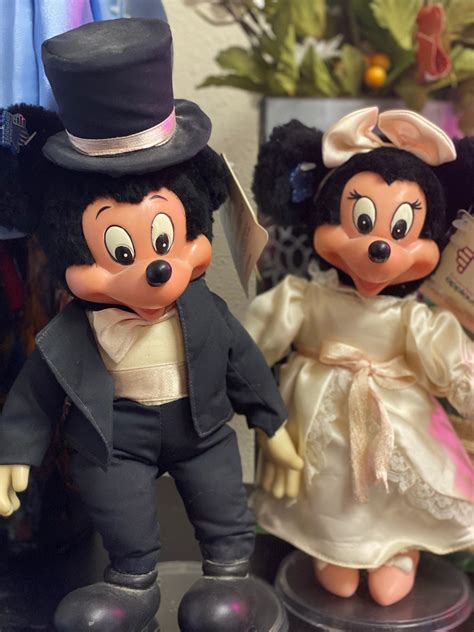 1960 Vintage Mickey And Minnie Bride And Groom Set Nwt Applause