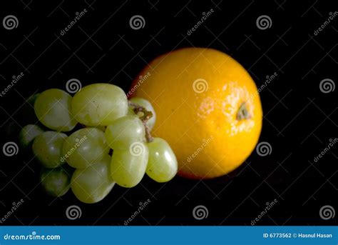 Orange And Grapes Stock Photo Image Of Black Grape Isolated 6773562