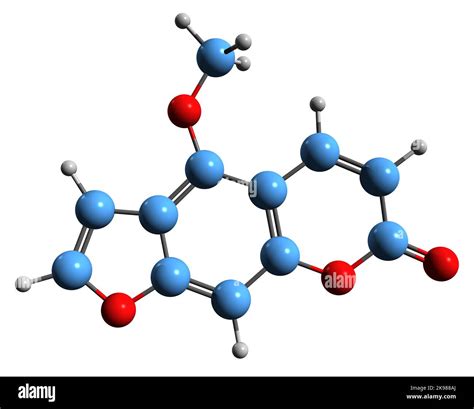 3d Image Of Bergapten Skeletal Formula Molecular Chemical Structure