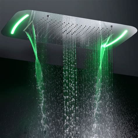 Contemporary Style Large Bathroom Shower Head Touch Panel 110v~220v