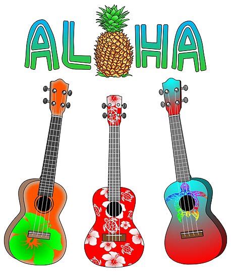 Aloha Hawaiian Ukuleles Posters By Bailoutisland Redbubble