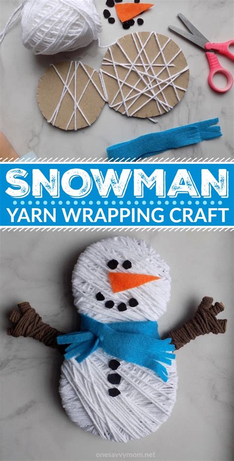 One Savvy Mom ™ Nyc Area Mom Blog Snowman Yarn Wrapping Craft Fun And Easy Winter Activity