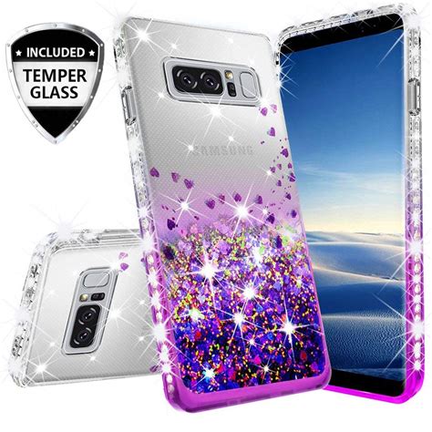 Compatible For Samsung Galaxy Note 8 Case With Temper Glass Screen