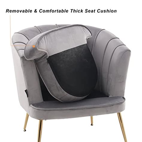 Artechworks Modern Velvet Barrel Chair Accent Armchair With Golden Legs