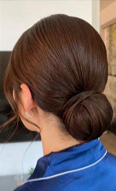 59 gorgeous wedding hairstyles in 2022 brunette sleek low bun