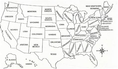 Printable Labeled United States States Map Coloring Page Coloring Pages