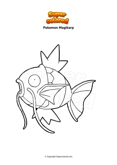 Dibujo Para Colorear Magikarp Pokemon Color By Number Dibujos Para