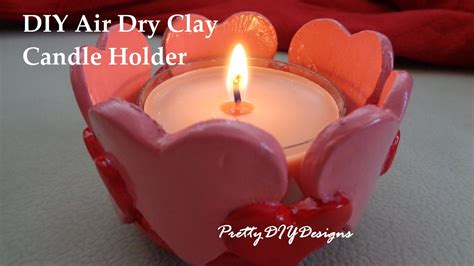 Terracotta Air Dry Clay Hearts Candle Holder Youtube