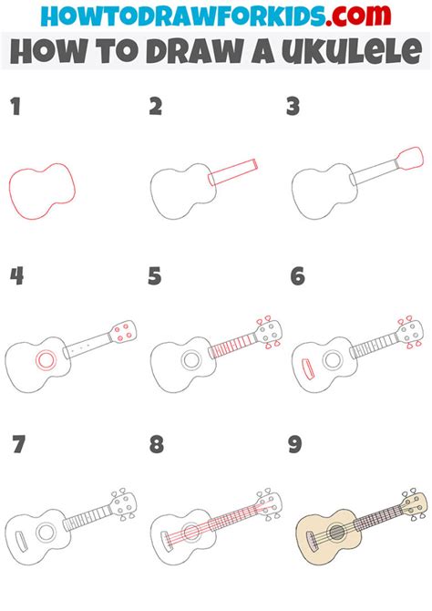 How To Draw A Ukulele Easy Drawing Tutorial For Kids