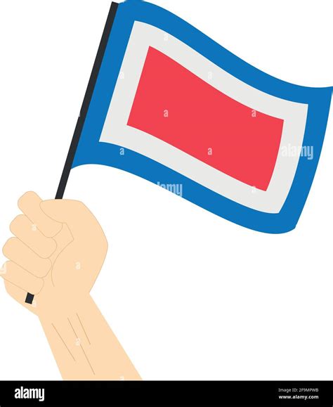 Hand Holding And Rising The Maritime Flag To Represent The Letter W