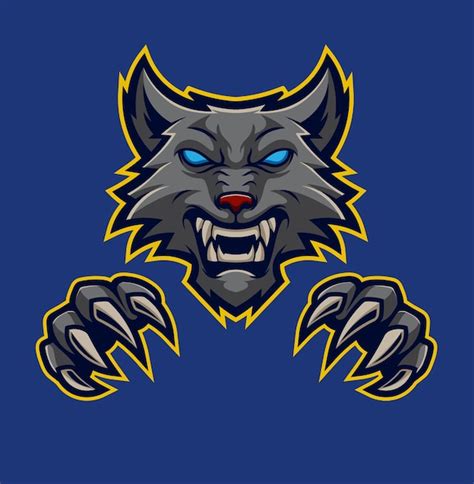 Ilustración Del Logotipo De Wolf Esport Con Vector De Stock De Calidad