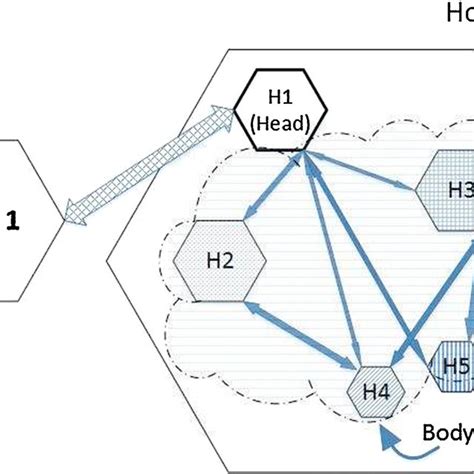 Holon Head Body Diagram Arrows Represent Communications And H1