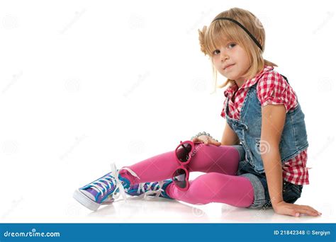 Fille Songeuse De Mode Petite Photo Stock Image Du Enfance Assez