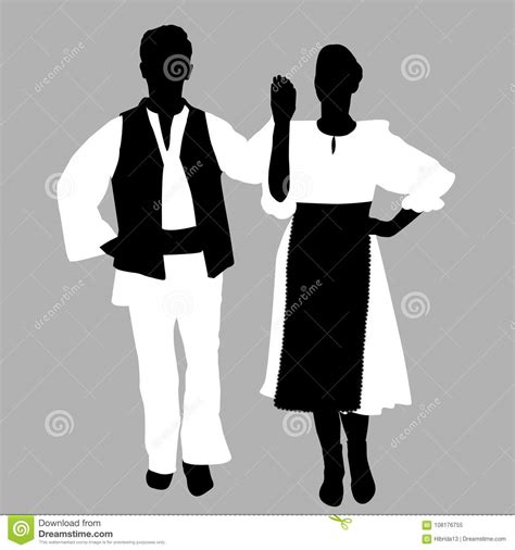 Couple Of Traditional Dancers Stock Vector Illustration Of Culture