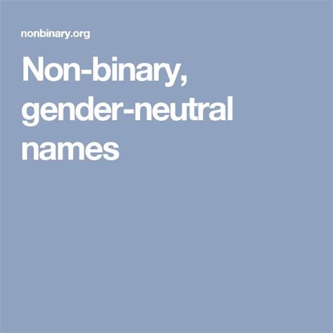 Unique Nonbinary Unique Gender Neutral Names : 50 Adorable Gender 