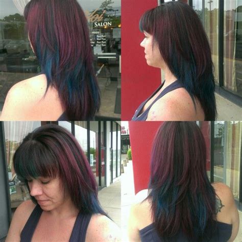 Color Funcolor Purple Teal Goldwell Elumen Long Hair Styles