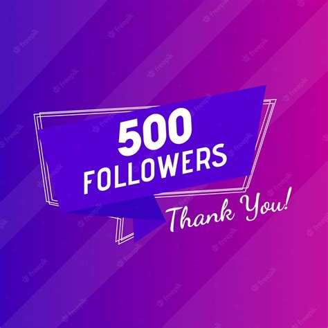 Premium Vector Congratulations 500 Followers Thank You Message
