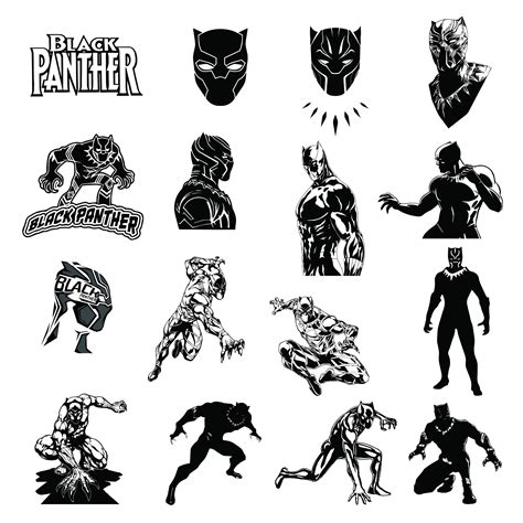 Black Panther Svgepspngclipartsprintable Silhouette Black