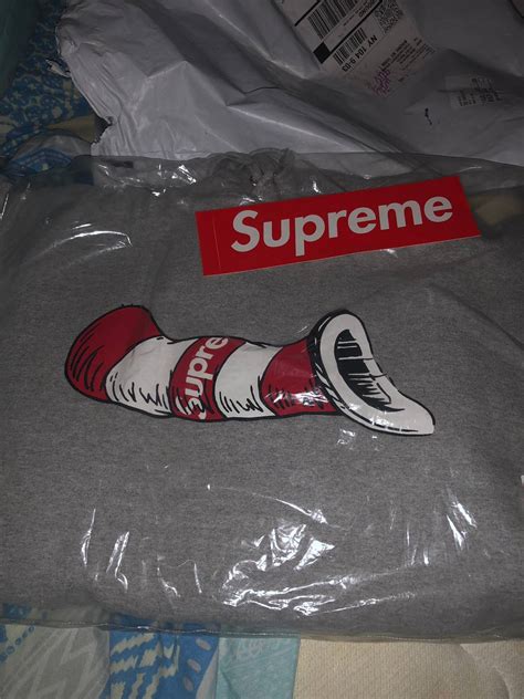 Supreme Supreme X Dr Seuss Cat In The Hat Gray Hoodie Grailed
