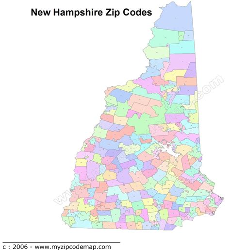 New Hampshire Zip Code Map Map Vectorcampus Map
