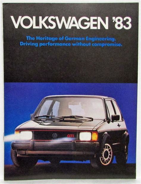 1983 Volkswagen Vw Full Line Sales Brochure Rabbit Scirocco Pickup