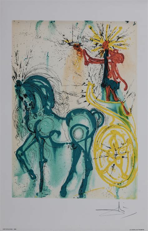 Salvador Dali Lithograph The Horse Of Triumph