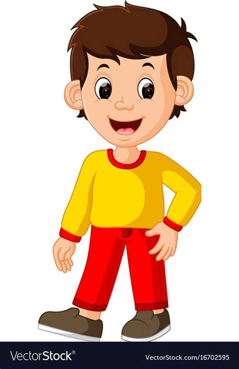Cute Boy Cartoon Good Posing Vector Image On With Images