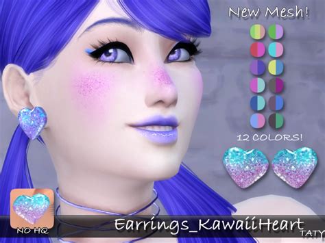 Heart Earrings The Sims 4 P1 Sims4 Clove Share Asia Tổng Hợp Custom