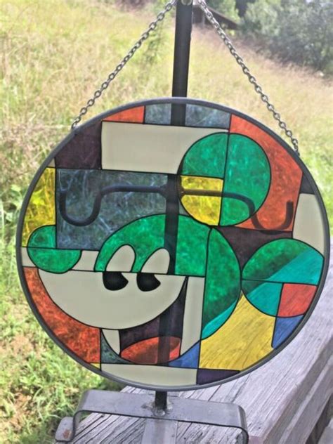 Disney Mickey Mouse Stained Glass Ornament By Dale Tiffany Hanging