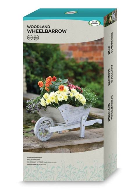 Whitewashed Woodland Wheelbarrow Flower Planter By Garden Selections