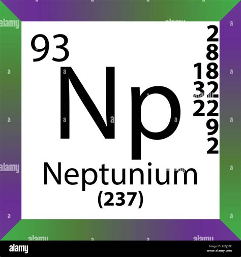 Np Neptunio Elemento Químico Tabla Periódica Ilustración Vectorial