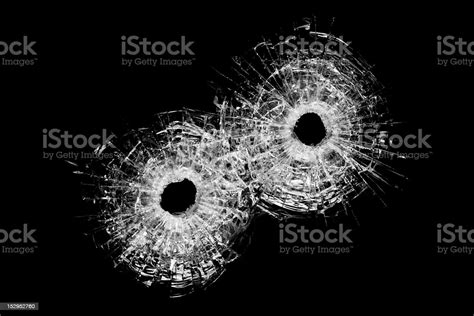 Bullet Holes Isolated On Black Stock Photo Download Image Now