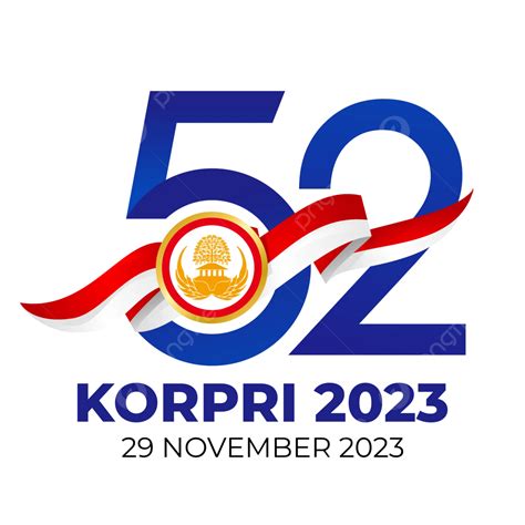 The Official Logo For The 52nd Anniversary Of Korpri In 2023 Vector