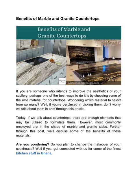 Ppt Benefits Of Marble And Granite Countertops Powerpoint