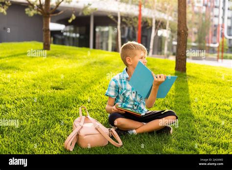 A Little Boy Go To School In Semester Start Day Stock Photo Alamy