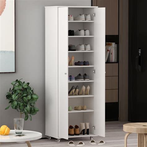 Tall Shoe Storage Cabinet With Doors Two Birds Home