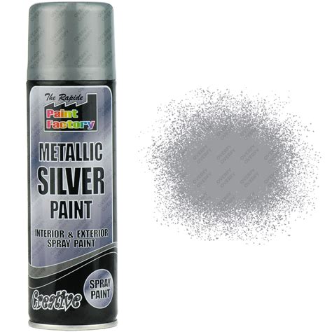 1 X Metallic Silver Spray Paint Interior And Exterior Spray Aerosol Can