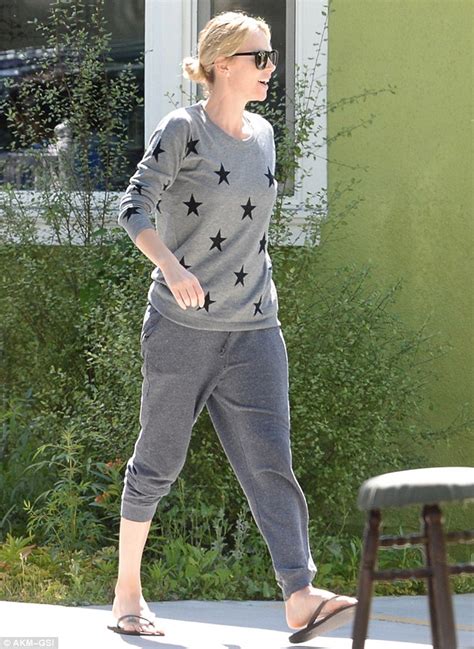 Charlize Theron Keeps It Casual In Baggy Grey Sweats Daily Mail Online