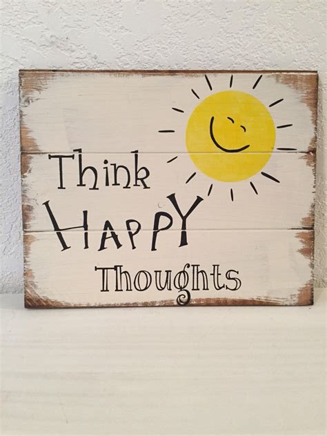 Think Happy Thoughts 13w X 10 12h Hand Painted Etsy