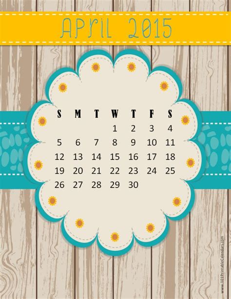 April 2015 Calendar Template Word Excel Editable Free Printable