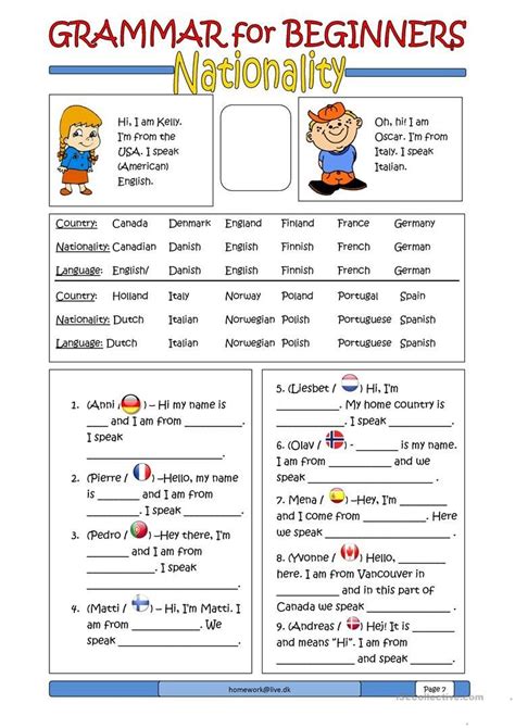 Beginner Worksheets For Esl Students