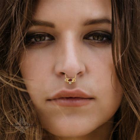 Septum Piercing Solid Gold Septum Ring 14k Gold Septum Daith Jewelry Cartilage Earring Rook
