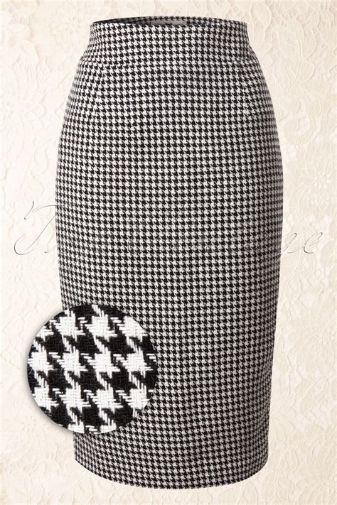 50s Laura Houndstooth Pencil Skirt
