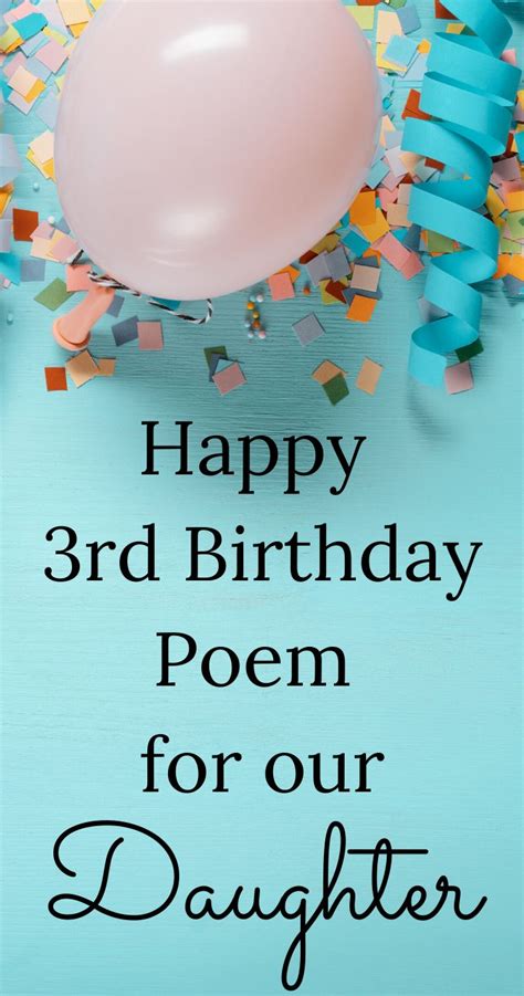 Happy 3rd Birthday A Poem For Our Daughter Birthday Poems For