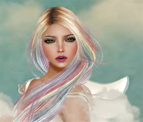 Wallpaper Long Hair Sky Angel Clouds Skin Doll Supermodel