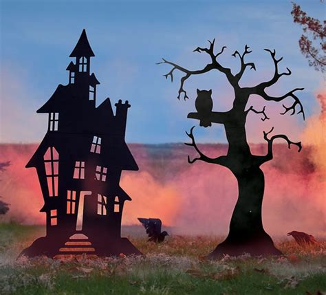 Outdoor Decor Halloween Haunted House And Spooky Tree