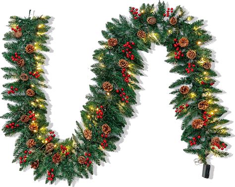 Joiedomi 9 Foot By 10 Inch Artificial Christmas Garland Prelit With 100