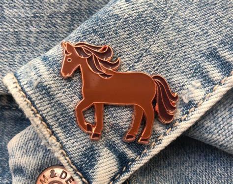 Brown Enamel Horse Pin Enamel Pins Enamel Pin Badge Cowgirl And Horse