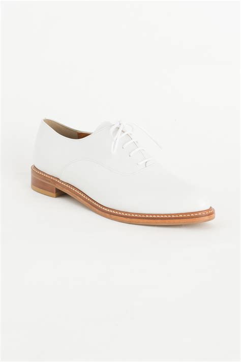 Pointed Oxford Shoes White