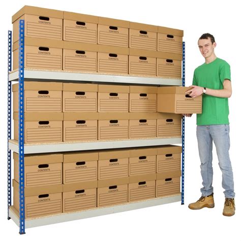 Archive Storage Shelving With Boxes Office Shelving 3 Tier Llm